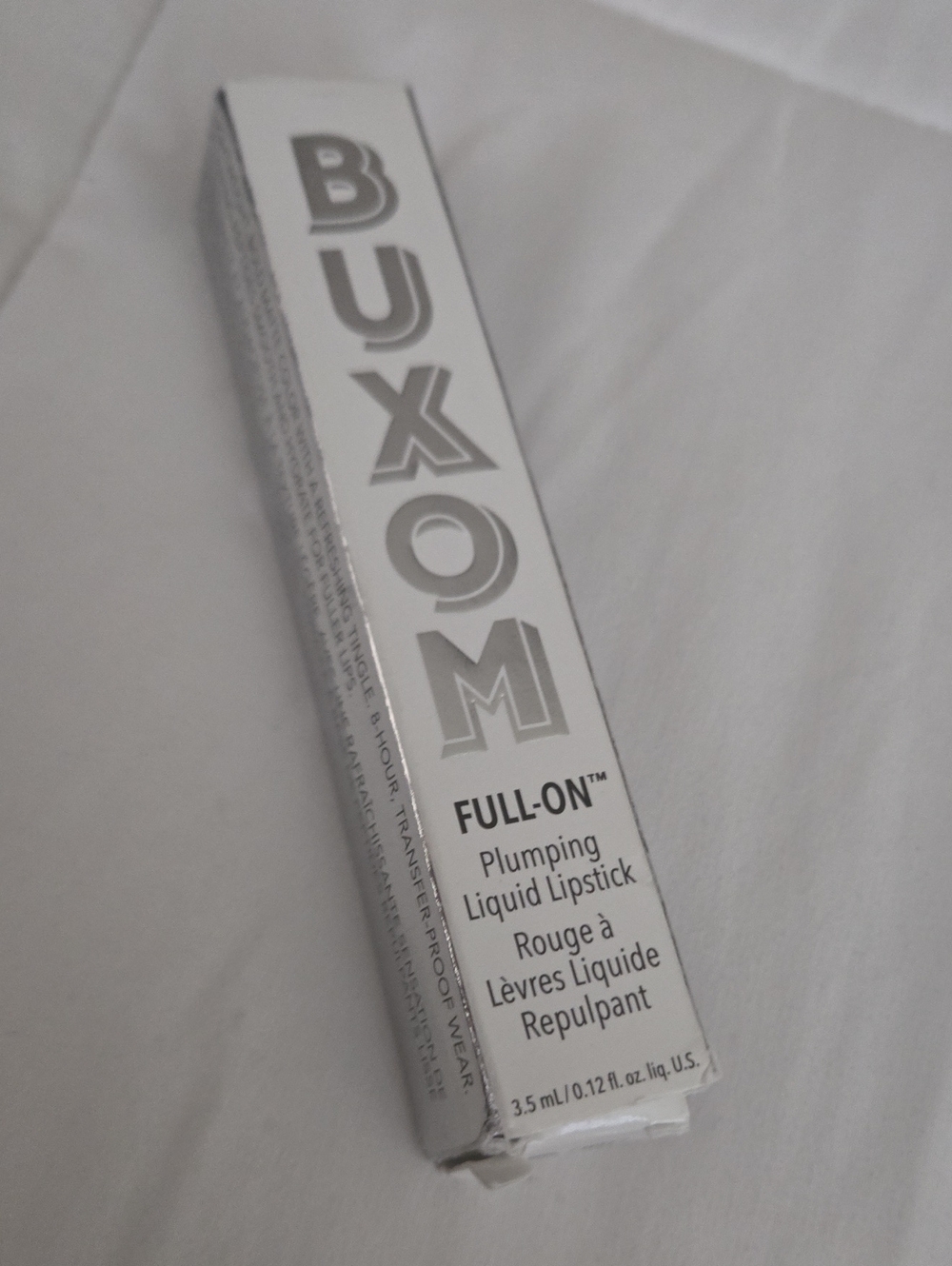 Buxom Full-On Plumping Liquid Lipstick in Silver and White Packaging